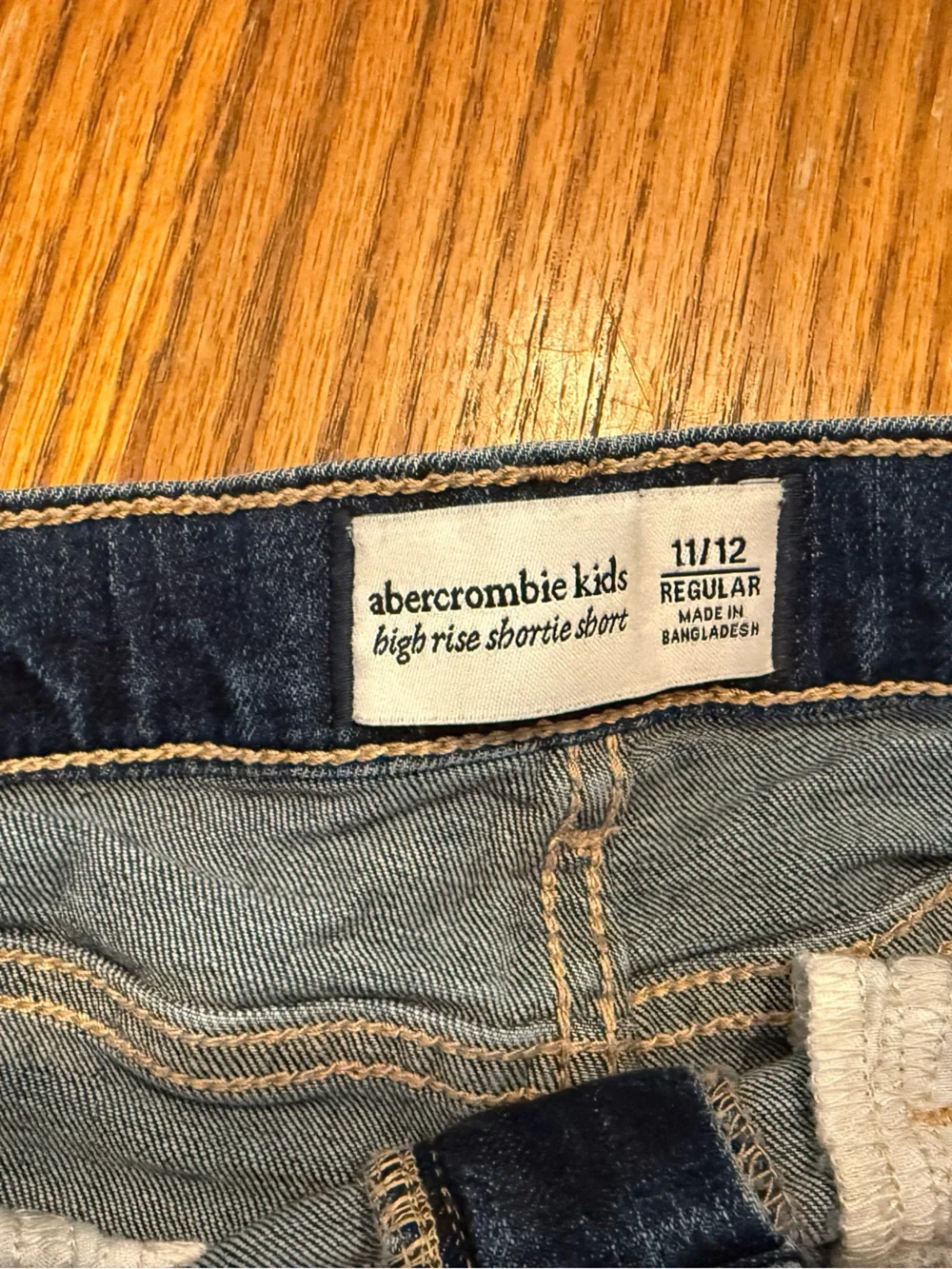 abercrombie kids dark blue denim shorts
